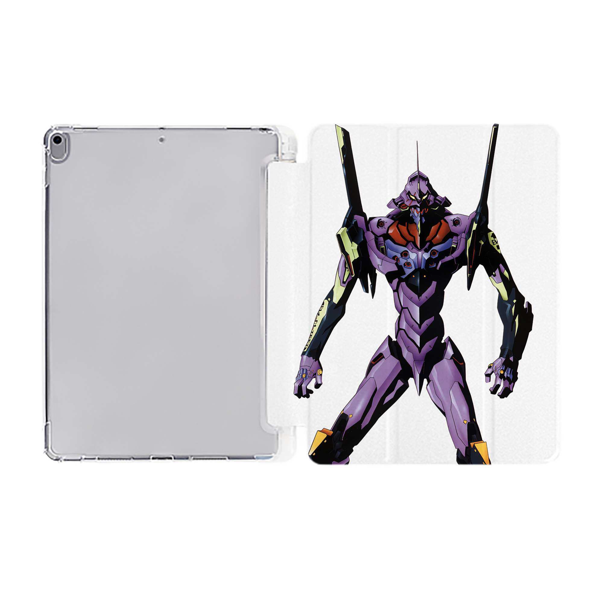 （画像用） EVA 新世紀エヴァンゲリオン IPad ケース ペン収納付き 三つ折りスタンド PUレザー×シリコン 対応機種9.5/10.5/10.9インチ